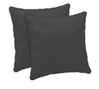 Giovanni Dolcinotti | Lot de 2 taies d'oreiller pour canapé, 50 x 50 cm, Housses de Coussin décoratives, 100% Coton, Housses avec Fermeture éclair cachée, Gris foncé - modèle Atlanta