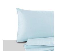 Giovanni Dolcinotti - Lot de 2 taies d'oreiller pour lit Double et Simple, 40 x 70 cm, 100% Coton, fabriqué en Italie, Couleur Bleu Glacier