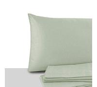 Giovanni Dolcinotti - Lot de 2 taies d'oreiller pour lit Double et Simple, 40 x 70 cm, 100% Coton, fabriqué en Italie, Couleur Bambou