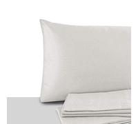 Giovanni Dolcinotti - Lot de 2 taies d'oreiller pour lit Double et Simple, 50 x 70 cm, 100% Coton, fabriqué en Italie, Couleur Perle