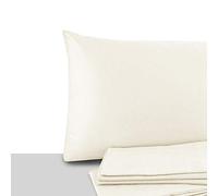 Giovanni Dolcinotti - Lot de 2 taies d'oreiller pour lit Double et Simple, 50 x 80 cm, 100% Coton, fabriqué en Italie, Couleur Ivoire