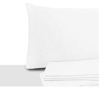 Giovanni Dolcinotti - Lot de 2 taies d'oreiller pour lit Double et Simple, 80 x 80 cm, 100% Coton, fabriqué en Italie, Couleur Blanc