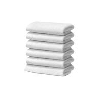 Giovanni Dolcinotti | Lot de 6 Serviettes pour Le Visage en 100% Coton - 30 x 30 cm - Extra absorbantes et à séchage Rapide - pour Salle de Bain, Spa et Salle de Sport - Blanc - Modèle Orlando