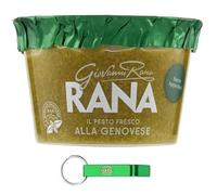 Giovanni Rana Pesto alla Genovese con Basilico Genovese Lot de 12 sauce pesto fraîche au basilic génois DOP 140 g + porte-clés Beni Culinari