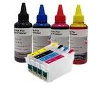 Giovanni Shop Sardaigne - Kit 4 Cartouches Rechargeables avec puce autoreset + 4 x 100 ml encre de recharge universelle pour EPSON T1281 x l T1281 1281 12 x l pour imprimante Stylus S22, SX125, SX130, SX235 W, SX420 W, SX425 W, SX435 W, SX438 W, SX445 W, SX445WE, office bX305 F, bX305FW,BX305FW Plus, compatible avec imprimantes s 22, sX 125, sX 130, sX 235 W, sX 420 W, sX 425 W, sX 435 W, SX 438 W, SX 445 W, SX 445 We, office bX 305 F, bX 305 fW, bX 305 fW plus.Cartouche encre t 1281 XL, T 1281