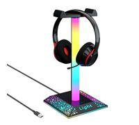 GIPOYENT Support Lumineux pour Casque De Jeu RGB avec Port USB Support Lumineux Rvb pour Pc De Bureau Accessoires pour Casque De Jeu