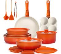 GiPP 21 PièCes Batteries Cuisine avec Poignée Amovible, Granit Antiadhésive