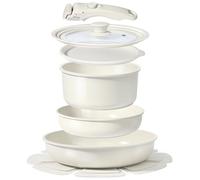 GiPP Batterie Cuisine en CéRamique AntiadhéSive et Poignee Amovible, 8 PCS