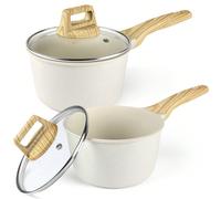 GiPP cocotte avec couvercle 16/18 cm, set de casseroles 2 pièces, petite marmite induction, casserole avec revêtement antiadhésif en granit, casserole à lait pour induction, sans PFOA 1. Super facile
