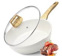 GiPP Poêle à frire profonde antiadhésive - Sauteuse de 27,9 cm avec couvercle en granit pour induction, poêle à woking antiadhésive, sans PFOA, PFOS APEO