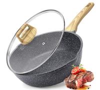 GiPP Poêle à frire profonde antiadhésive - Sauteuse de 27,9 cm avec couvercle en granit pour induction, poêle à woking antiadhésive, sans PFOA, PFOS APEO