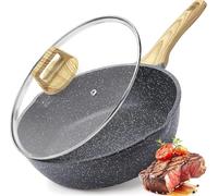 GiPP PoêLe Sauteuse 24 cm Avec Couvercle, RevêTement En Granit AntiadhéSif | Bord Haut - 2,6 L - Sans Pfos/Pfoa - Cuisson Saine - Wok Induction - Pour Tous Les Types De Plaques De Cuisson - Gris