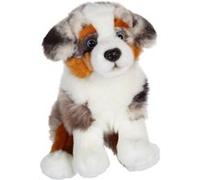 Gipsy Toys - Chien Berger Australien Assis - 25 Cm - Blanc - Marron - Gris - Noir Blanc G