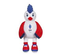 Gipsy Toys - Coq Peluche - Equipe DE France PARALYMPIQUE - Peluche Officielle sous Licence - 24 CM Assis - Rouge Bleu ET Blanc