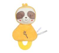 GIPSY TOYS - DOUDOU DE DENTITION PARESSEUX - GAMME « BAMBOO » - 17 CM S/CARTE - JAUNE ET MARRON- 1ER AGE