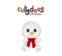Gipsy Toys - Peluche Bonhomme DE Neige Snowy « CUTYDOOS Christmas » - 13 CM - Blanc ET Echarpe Rouge