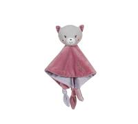 Gipsy Toys - Peluche Carre Doudou Chat - Gamme Bamboo - Tout Doux - 1ER ÂGE - IDEE Cadeau Naissance Bebe - Fille ET Garcon - 13 CM - Rose ET Gris