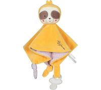 GIPSY TOYS - PELUCHE CARRE DOUDOU PARESSEUX - GAMME BAMBOO - TOUT DOUX - 1ER ÂGE - IDEE CADEAU NAISSANCE BEBE - FILLE ET GARCON - 13 CM - JAUNE ET MARRON