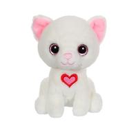 GIPSY TOYS - PELUCHE CHAT- GAMME « LOVELY CAT » - 15 CM S/CARTE - BLANC - IDEAL POUR LA ST VALENTIN
