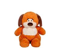 Gipsy Toys - Peluche Chubby Dog Chien Marron Clair ET Beige, Oreilles Marrons FONCEES - 40 CM