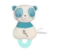 GIPSY TOYS - DOUDOU DE DENTITION PANDA - GAMME « BAMBOO » - 17 CM S/CARTE - BLEU ET BEIGE- 1ER AGE