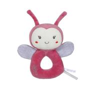 GIPSY TOYS - PELUCHE - HOCHET COCCINELLE - GAMME « BAMBOO » - 14 CM S/CARTE - ROSE BEIGE ET GRIS - 1ER AGE