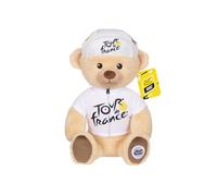 Gipsy Toys - Peluche Ours « Maillot et Casquette Meilleur Jeune vainqueur Blanc » 24 cm - Peluche Officielle du Tour de France. Un Ours Qui célèbre Les futurs Champions !