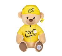 Gipsy Toys - Peluche Ours « Maillot et Casquette vainqueur étape Jaune » 60 cm - Peluche Officielle du Tour de France. Majestueuse, Elle ravira Petits et Grands Fans.