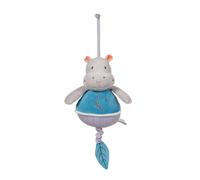 GIPSY TOYS - HIPPOPOTAME - BOITE A MUSIQUE - PELUCHE MUSICALE - GAMME « BAMBOO » - 26 CM S/CARTE - BLEU ET GRIS - 1er AGE