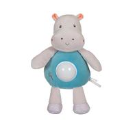 GIPSY TOYS - HIPPOPOTAME - VEILLEUSE - PELUCHE - GAMME « BAMBOO » - 26 CM S/CARTE - GRIS ET BLEU - 1er AGE