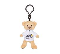 Gipsy Toys - Porte-clés Ours « Maillot Meilleur Jeune grimpeur Blanc » 10 cm - Peluche Officielle du Tour de France. Un Accessoire attachant pour Les Fans du Maillot Blanc.
