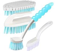 GIPTIME Lot de 4 Brosses à Récurer pour Jantes - Poignée Confortable, Nettoyage de Cuisine, Flexible, Joints Muraux et Maison