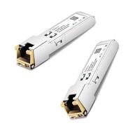 GIQITCK 2Pack 1000BASE-T Gigabit SFP à RJ45 Transceiver, 1G SFP to RJ45 Connecteur Mini Module GBIC pour Cisco GLC-T/SFP-GE-T, Ubiquiti UF-RJ45-1G, D-Link, Supermicro, Netgear, Zyxel, jusqu'à 100m
