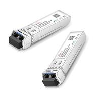 GIQITCK 2Pack 10GBASE-LR SFP+ LC/UPC Transceiver, 10G SFP+ LR Mini GBIC Monomode Module 1310nm 10km DDM pour Cisco SFP-10G-LR, Ubiquiti UF-SM-10G, Mikrotik, Netgear, Supermicro, D-Link, jusqu'à 10km