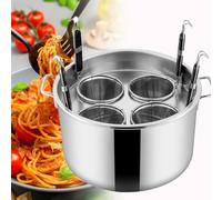 GIQKDZNUO Cuiseur à pâtes, Ensemble d'inserts pour cuiseur à pâtes, Ensemble de cuiseurs à pâtes commerciaux, 3/4/5 Trous, ustensiles de Cuisine pour Cuisine, Restaurant, Usage Commercial, 5 Trous
