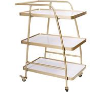 GIQKDZNUO Desserte de Bar pour hôtel, Restaurant de Luxe, Chariot Utilitaire à 3 étagères, Meuble Industriel, étagères Utilitaires, Commode de Cuisine, Meuble à Boissons, Chariots à Roulette