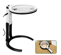 GIQKDZNUO Loupe Pliable portative 10X avec lumière pour la dégénérescence maculaire, Les Personnes âgées, la Lecture, la Soudure, l'inspection, Les pièces de Monnaie, la Bijouterie et l'expl