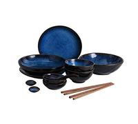 GIQKDZNUO Service de Table 14 pièces, Service de Table pour 2 Personnes avec Bols et Assiettes à Salade, Vaisselle créative, Service d'assiettes à dîner, Finition Mate, 14 pièces, sans Coffret Cadeau