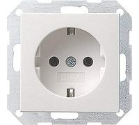 Gira 018803 Prise de courant Schuko "System 55", Blanc Brillant