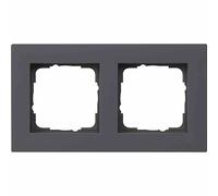 Gira 0212095 Cadre de finition pour montage à plat, double, E2, noir mat