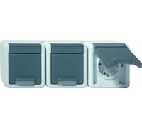 Gira 078930 Bloc de 3 Prises schuko avec Surface imperméable Gris