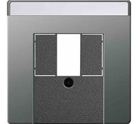 Gira 0876600 Cache pour TAE et USB avec champ d'inscription, Système 55, acier inoxydable