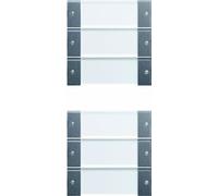 Gira 213628 System 55 Jeu de manettes sextuple avec zone d'inscription Transparent/anthracite