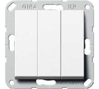 Gira 284403 Bouton-poussoir basculant BS triple à fermeture Système 55 blanc pur