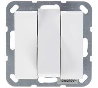 Gira Bouton-poussoir 284403 à triple contact unipolaire Système 55 Blanc