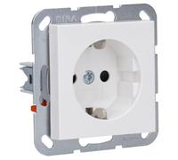 Gira 445303 Système 55 Prise Schuko avec obturateur et protection anti-contact Blanc brillant