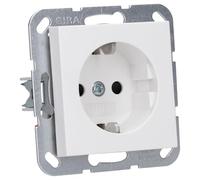 GIRA 445327 Système 55 Prise de courant avec protection renforcée contre les contacts Blanc satiné