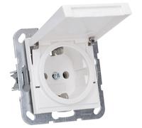 Gira Prise KD 445403 Système 55 Schuko avec clapet Couvercle IP20 plastique Blanc brillant