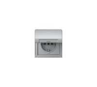 GIRA 445465 Prise de courant en aluminium avec clapet IP44