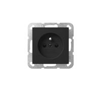 Gira 4485005 Prise de courant avec broche de terre, 16 A 250 V~, obturateur, système 55, noir mat
